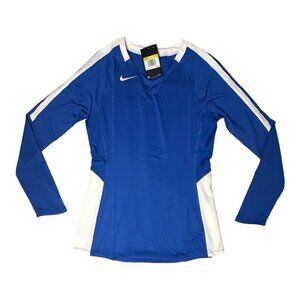 Nike Woman's Volleyball Long Sleeve Shirt (S) Blue and White